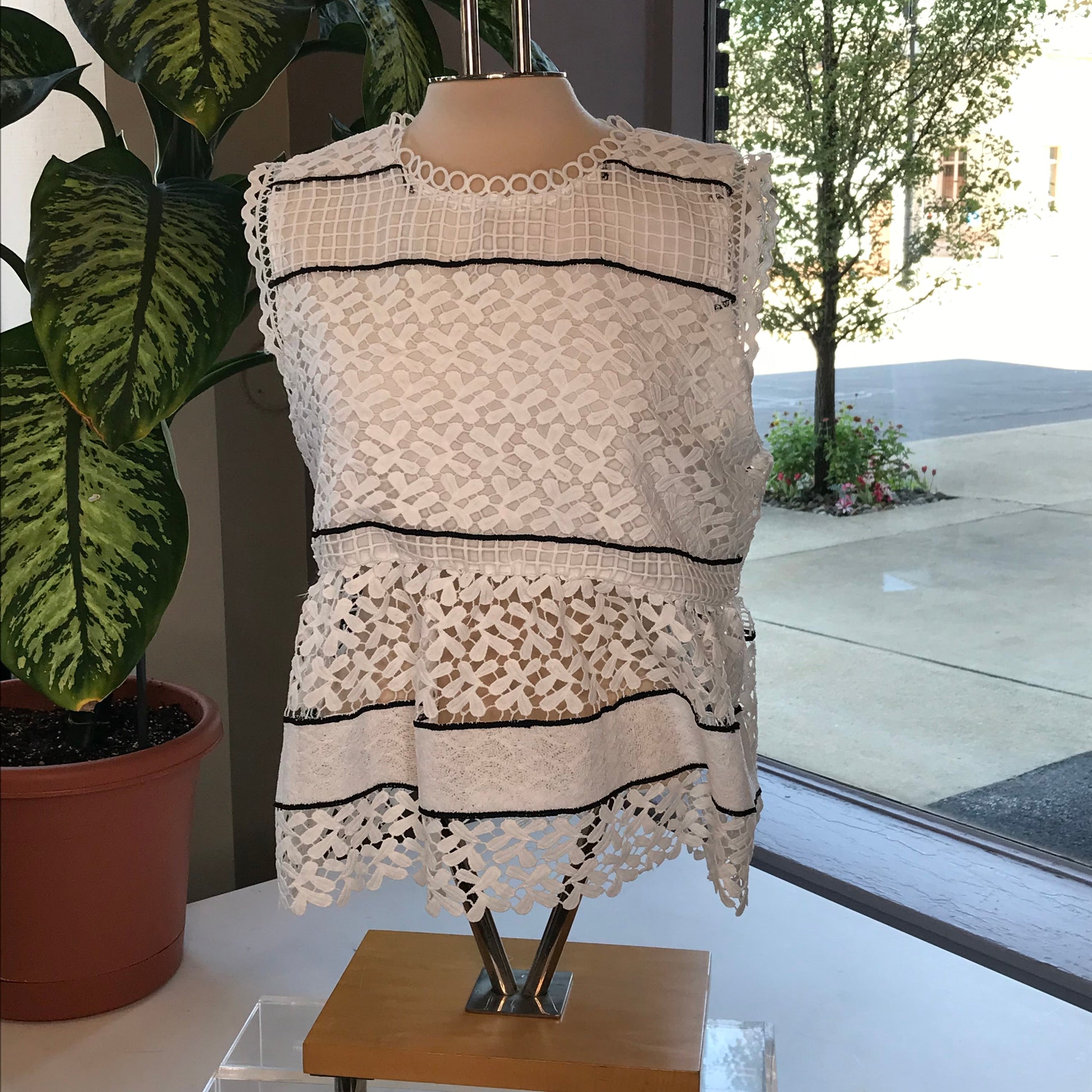 White Sleeveless Crochet Top