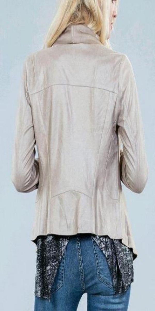 Taupe Faux Leather Jacket