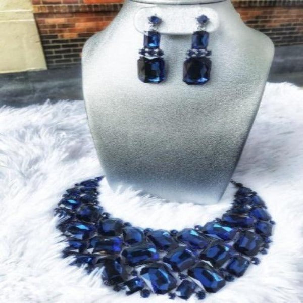  Blue Necklace and Earring Set